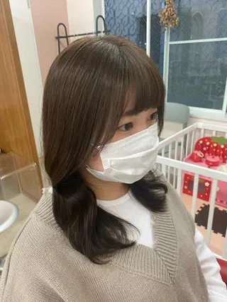 セミロング 髪質改善QOLU 石川のヘアスタイル