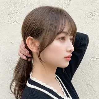 セミロング 新宿/透明感カラー 【最強艶髪】🪽若菜のヘアスタイル