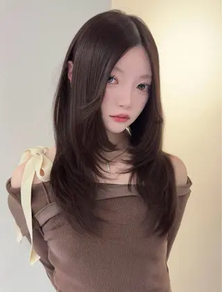 ロング カラー 髪質改善/縮毛矯正/ ブリーチなしカラーのヘアスタイル
