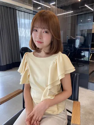ミディアム 伊藤 莉奈　韓国ヘアのヘアスタイル