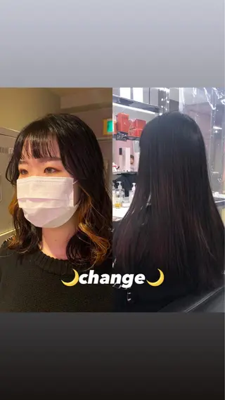 ミディアム カラー パーマ ヘアアレンジ メンズ キッズ ネイル マツエク・マツパ KANAMI 🌏のヘアスタイル