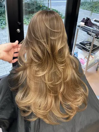 ロング レイヤーカットモデル 募集/藤原一真のヘアスタイル