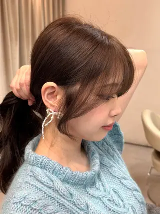 セミロング 本格韓国ヘア🇰🇷 【uni】キューさんのヘアスタイル