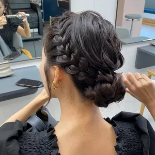 セミロング カラー ヘアアレンジ まつ毛パーマ/ ゆうかのマツエク・マツパデザイン