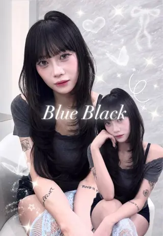 セミロング カラー ヘアアレンジ 🖤kana韓国ヘア 艶髪カラー特化🖤のヘアスタイル