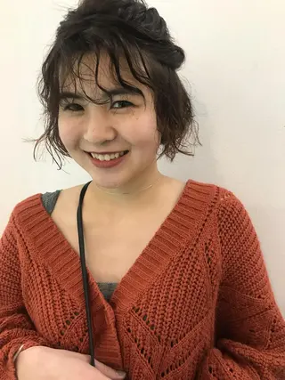 ショート パーマ 💓パーマ，💗 レイヤーカットのヘアスタイル