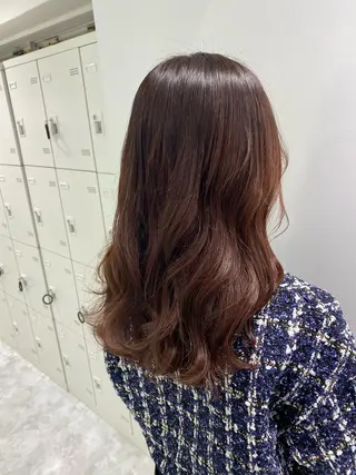 セミロング カラー パーマ ヘアアレンジ ネイル マツエク・マツパ 韓国風ベージュ🤎 赤みなし🌿横浜🤎のヘアスタイル