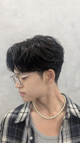 ミディアム パーマ メンズ メンズ特化 石田はるむのヘアスタイル