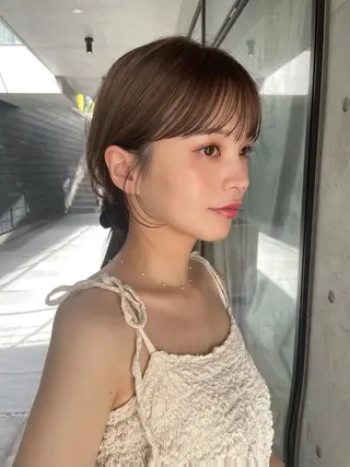セミロング カラー ヘアアレンジ 【柔らか透明感✨/ 似合せ前髪】大石葉月のヘアスタイル