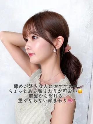 セミロング 顔周り/くびれヘア 韓国ヘア💕風間るなのヘアスタイル