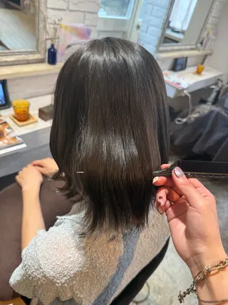 ミディアム カラー 透明感カラー/パーマ 🌀アオノのヘアスタイル