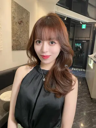 セミロング 韓国✖️網紅🖤 パーマYURIYAのヘアスタイル