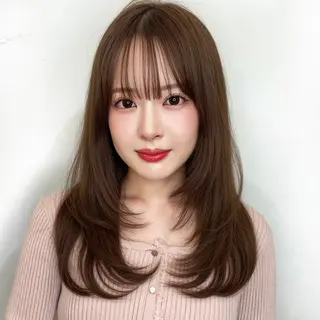 セミロング レイヤー/顔周り 田山　穂波のヘアスタイル