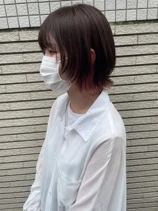 ミディアム カラー ウルフ レイヤー パーマ🪐MANAのヘアスタイル