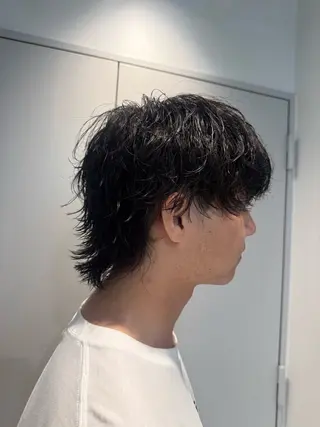 ミディアム カラー パーマ メンズ キッズ 栄💗メンズ｜似合せ パーマ｜haruのヘアスタイル