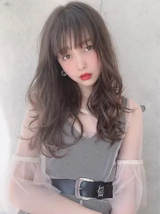 ロング カラー ヘアアレンジ 縮毛矯正/髪質改善/ ブリーチ毛/木元渓太のヘアスタイル