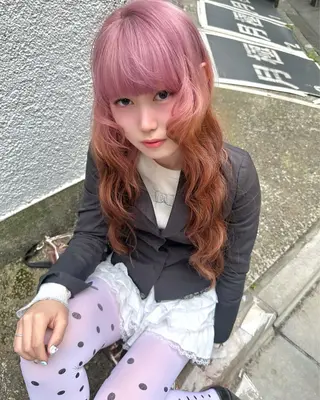 ロング カラー ピンクカラー/カラー 新宿美容室🎀のヘアスタイル
