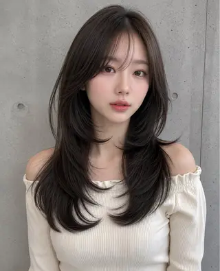 セミロング カラー ヘアアレンジ 🌫️大人韓国ヘア 🌫️naoyaのヘアスタイル
