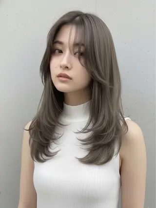 セミロング カラー 🉐渋谷・ブリーチ ⭐️縮毛モデル🉐のヘアスタイル
