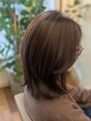 ミディアム 根岸 進のヘアスタイル