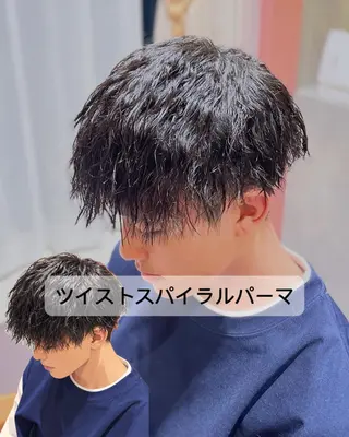 ショート パーマ メンズ 【水素カラー/メンズ 】Lee布施/純平のヘアスタイル