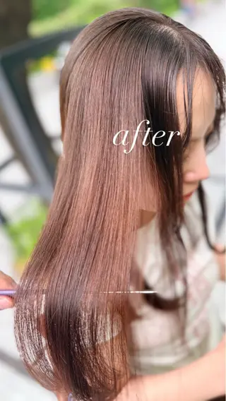 ロング カラー 髪質改善&美髪カラー ボブ&ロングRINのヘアスタイル