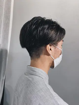 ショート メンズ ボブパーマコテ巻き風 パーマNo1深江秀平のヘアスタイル
