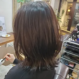 ミディアム カラー 韓国風レイヤーカット 上手く丁寧早い/マツのヘアスタイル