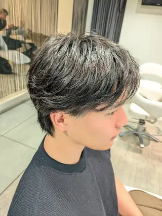 メンズ パーマ ショート 小川 健治✨のヘアスタイル