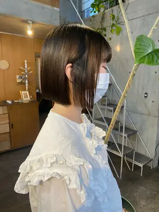 ショート カラー パーマ ヘアアレンジ メンズ キッズ ネイル マツエク・マツパ アイブロウ モリモト サナのヘアスタイル