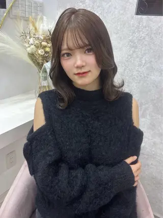 ミディアム カラー 💄心 葉/大宮 暖色/ワンカラー🖤のヘアスタイル