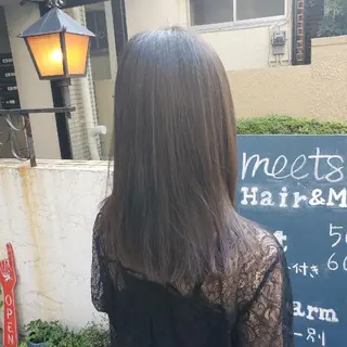 セミロング カラー パーマ 韓国風レイヤーカット 上手く丁寧早い/マツのヘアスタイル