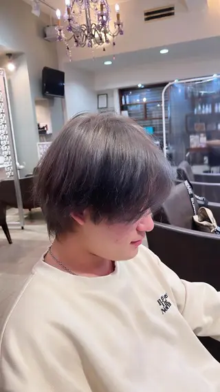 ショート カラー メンズ 髪質改善・縮毛矯正 特化・ユウシンのヘアスタイル