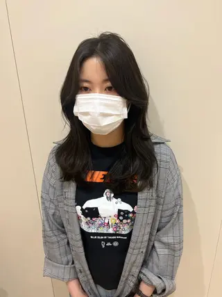 ミディアム カラー 外国人対応 佐久間のヘアスタイル