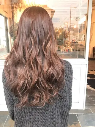 セミロング カラー ヘアアレンジ Mariana/ 鶴原-ハイライトのヘアスタイル