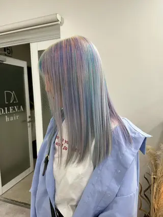 ミディアム カラー ヘアアレンジ ✨錦糸町ブリーチ/ ホワイトカラー皇気✨のヘアスタイル