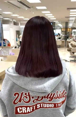 ロング シャドウパーマ／骨格 矯正カット　トモキのヘアスタイル
