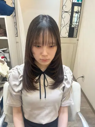 セミロング 🎀 艶カラー 縮毛矯正/ハルナ🎀のヘアスタイル