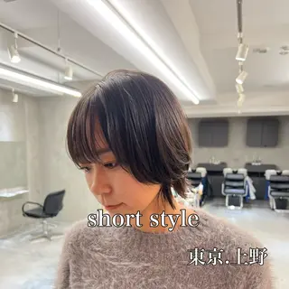 ショート カラー 曲がる縮毛矯正 バレイヤージュ森田のヘアスタイル