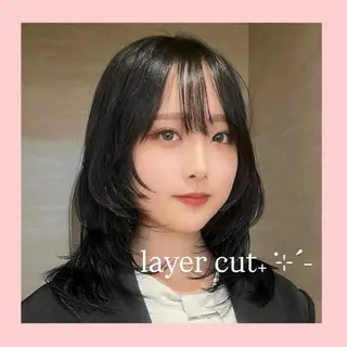 セミロング 大人韓国レイヤー🫧 暖色カラー/はるのヘアスタイル
