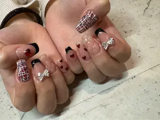 ネイル 韓国/ワンホン/長さ 出しつけ放題🎀のネイルデザイン