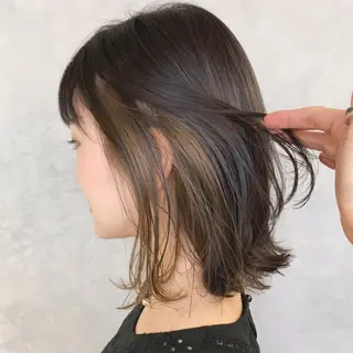 カラー パーマ ミディアム ヘアアレンジ ITbyALBUM 松戸のヘアスタイル
