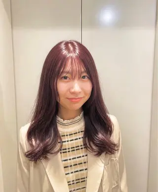 セミロング カラー パーマ ヒナ/酸性ストレート /髪質改善のヘアスタイル