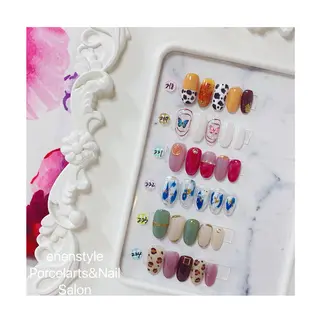 ミディアム ネイル 🐾enen style 🐾のネイルデザイン