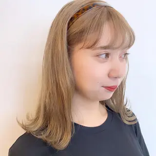 ミディアム カラー 透明感カラー✂︎ /縮毛矯正/YUKAのヘアスタイル