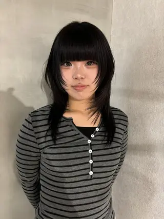 セミロング 💫miyu💫ウル フ/レイヤーカットのヘアスタイル