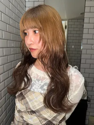 ロング カラー ヘアアレンジ minto/ パーマモデル募集中のヘアスタイル