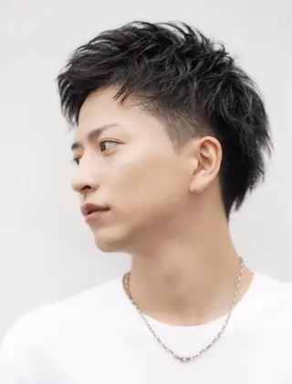 ショート パーマ メンズ 中落 愛斗のヘアスタイル