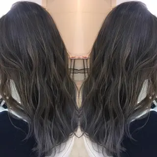 セミロング ロング カラー 髪質改善 中川　翔のヘアスタイル