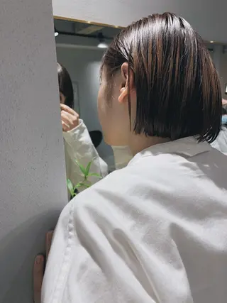 カラー ボブパーマコテ巻き風 パーマNo1深江秀平のヘアスタイル